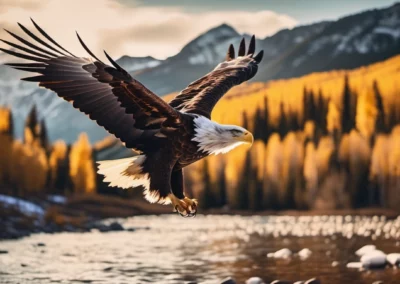 Eagle Over Mountain Stream 4